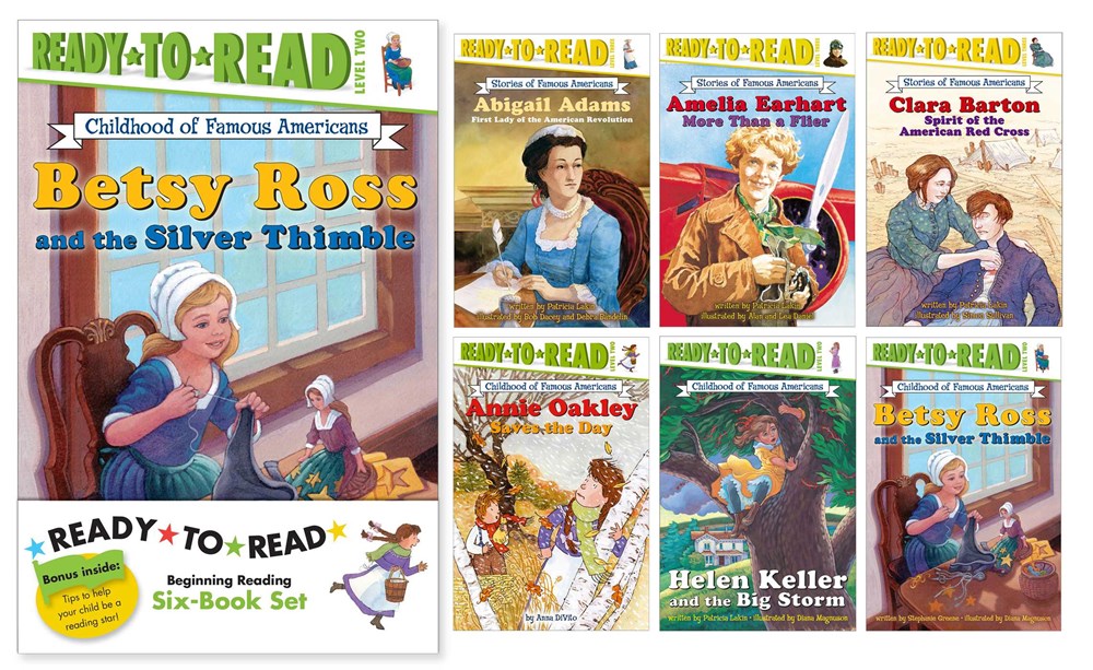 Childhood of Famous Americans Ready-to-Read Value Pack #2: Abigail Adams; Amelia Earhart; Clara Barton; Annie Oakley Saves the Day; Helen Keller and the Big Storm; Betsy Ross and the Silver Thimble