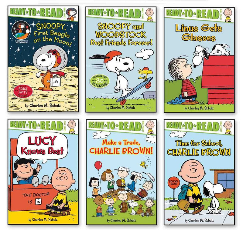 Peanuts Ready-to-Read Value Pack: Time for School, Charlie Brown; Make a Trade, Charlie Brown!; Lucy Knows Best; Linus Gets Glasses; Snoopy and Woodstock; Snoopy, First Beagle on the Moon!