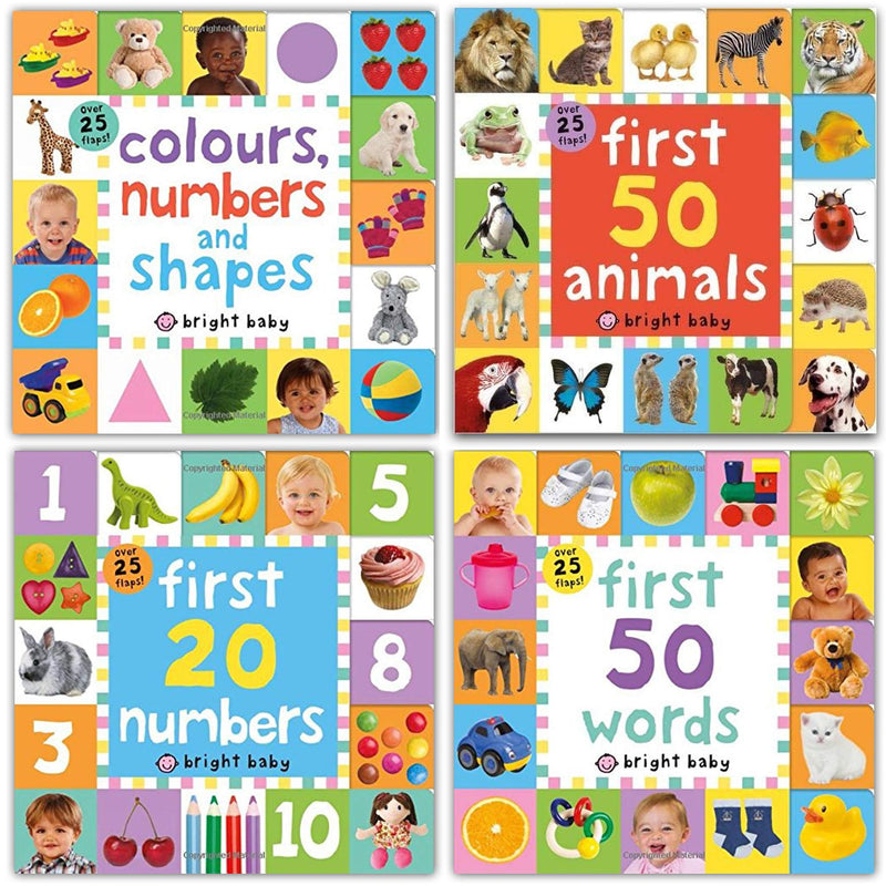 Lift-the-Flap Tab Books Collection 4 Books Set Preschool Skills Early Learning Colours Numbers and Shapes First 20 Numbers First 50 Words