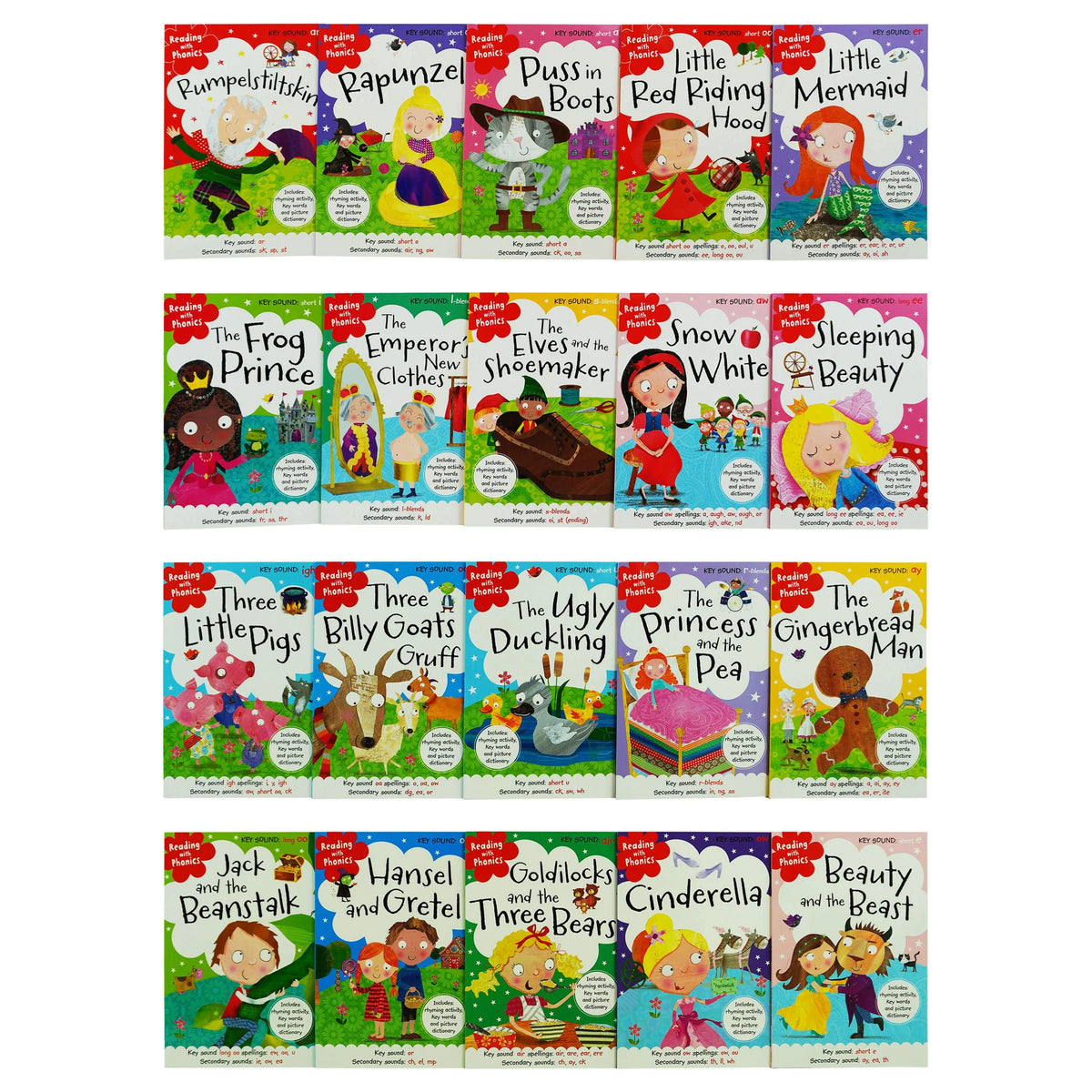 Reading With Phonics Fairy Tale Collection 20 Books Box Set - Kids Learning Books Age 5+ (Scholastic)