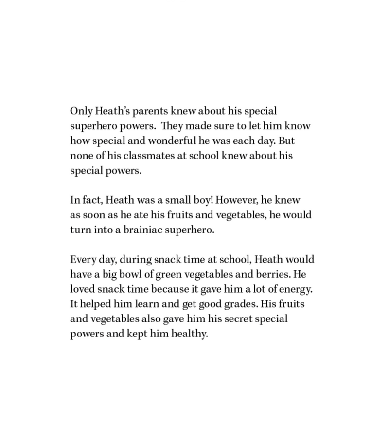 Healthy Heath and his Magic Fruits and Vegetables: A book about kids nutrition, kindness, and celebrating individuality.