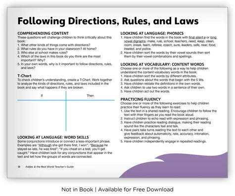 Following Directions, Rules, and Laws (Fables & The Real World)