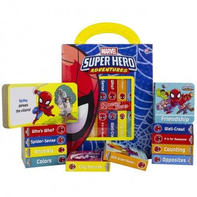 Marvel Spiderman Super Hero Adventures My First Library Board Book Block 12 Book Set