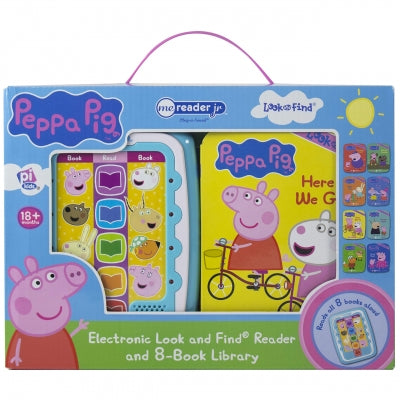 Peppa Pig Electronic Me Reader Jr and 8 Look and Find Sound Book Library