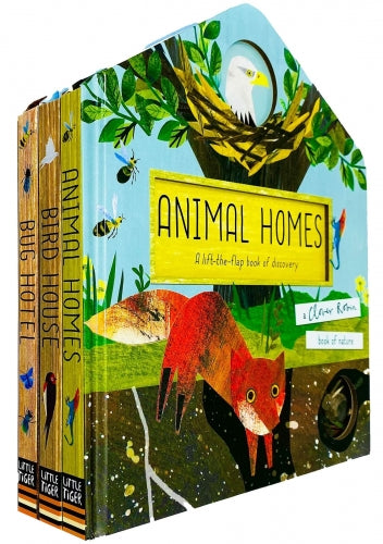 A Clover Robin Book of Nature Series 3 Books Lift-the-flap Collection Set (Bird House  Bug Hotel & Animal Homes)